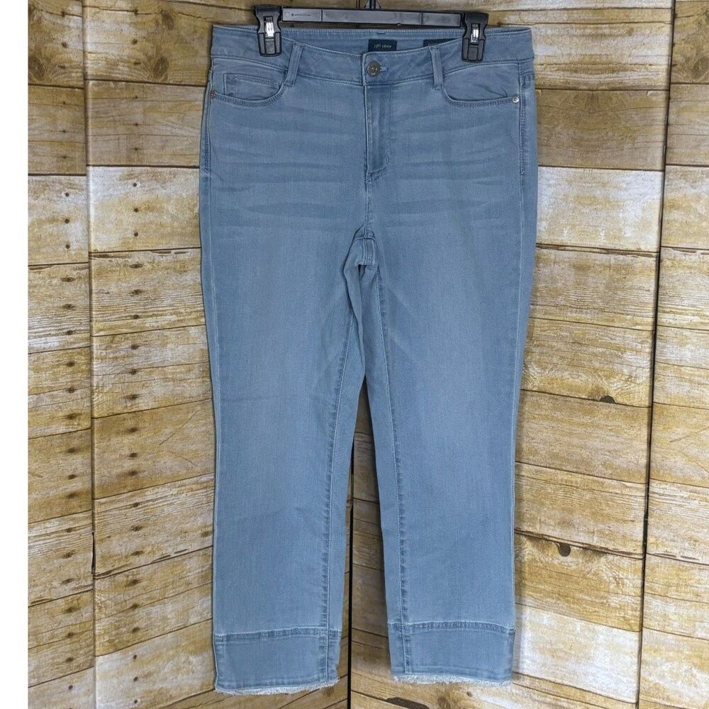 J.JILL DENIM AUTHENTIC FIT CROPPED CASUAL EVERYDAY WEAR FRAYED JEANS SIZE 8